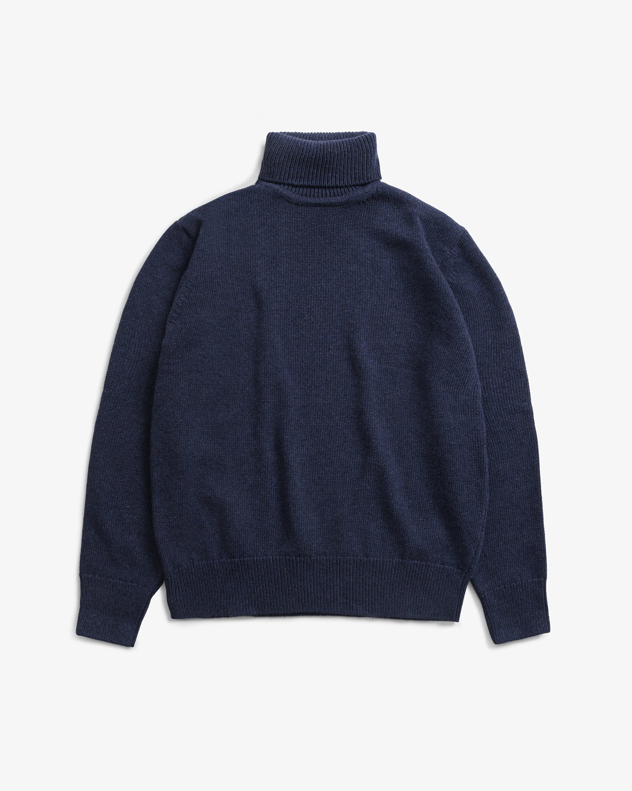 Rollkragen Pullover Merinowolle - Blau