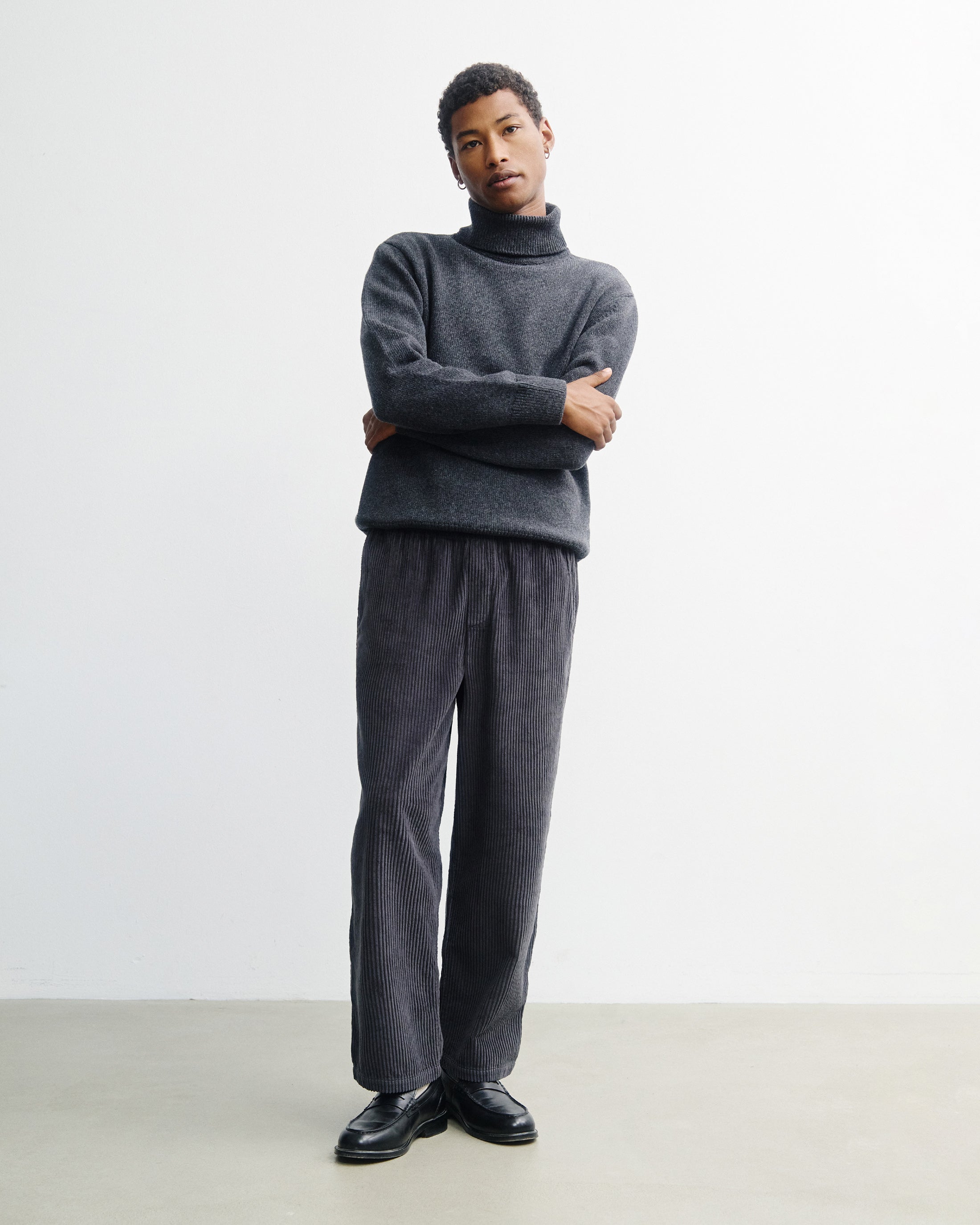 Rollkragen Pullover Merinowolle - Anthrazit