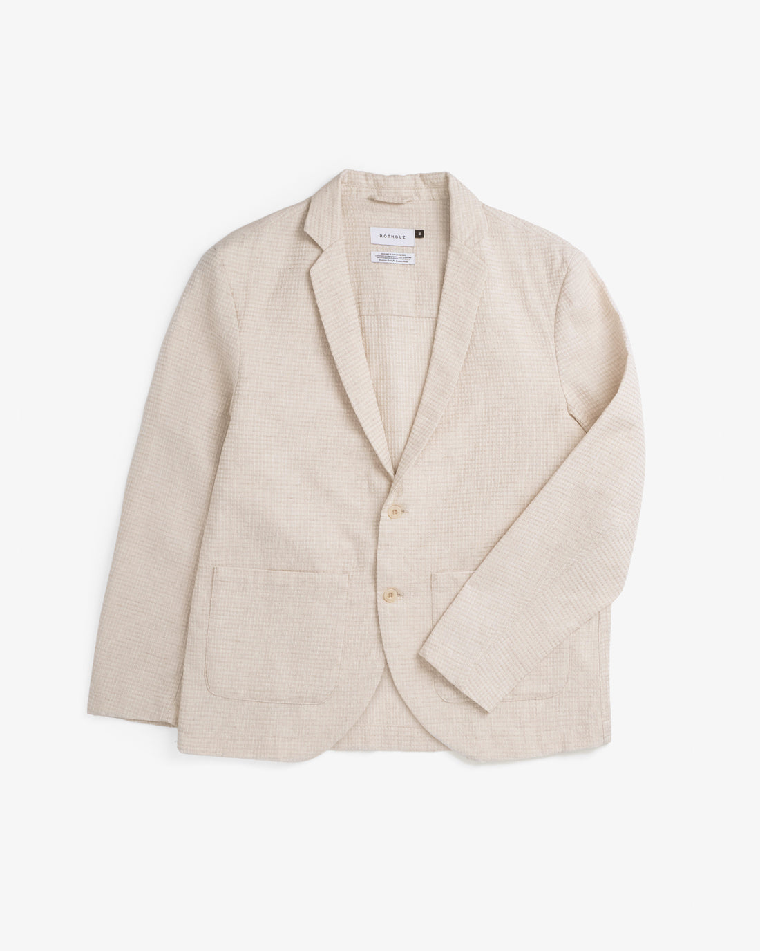 Casual Waffel Blazer Bio Baumwolle - Sand