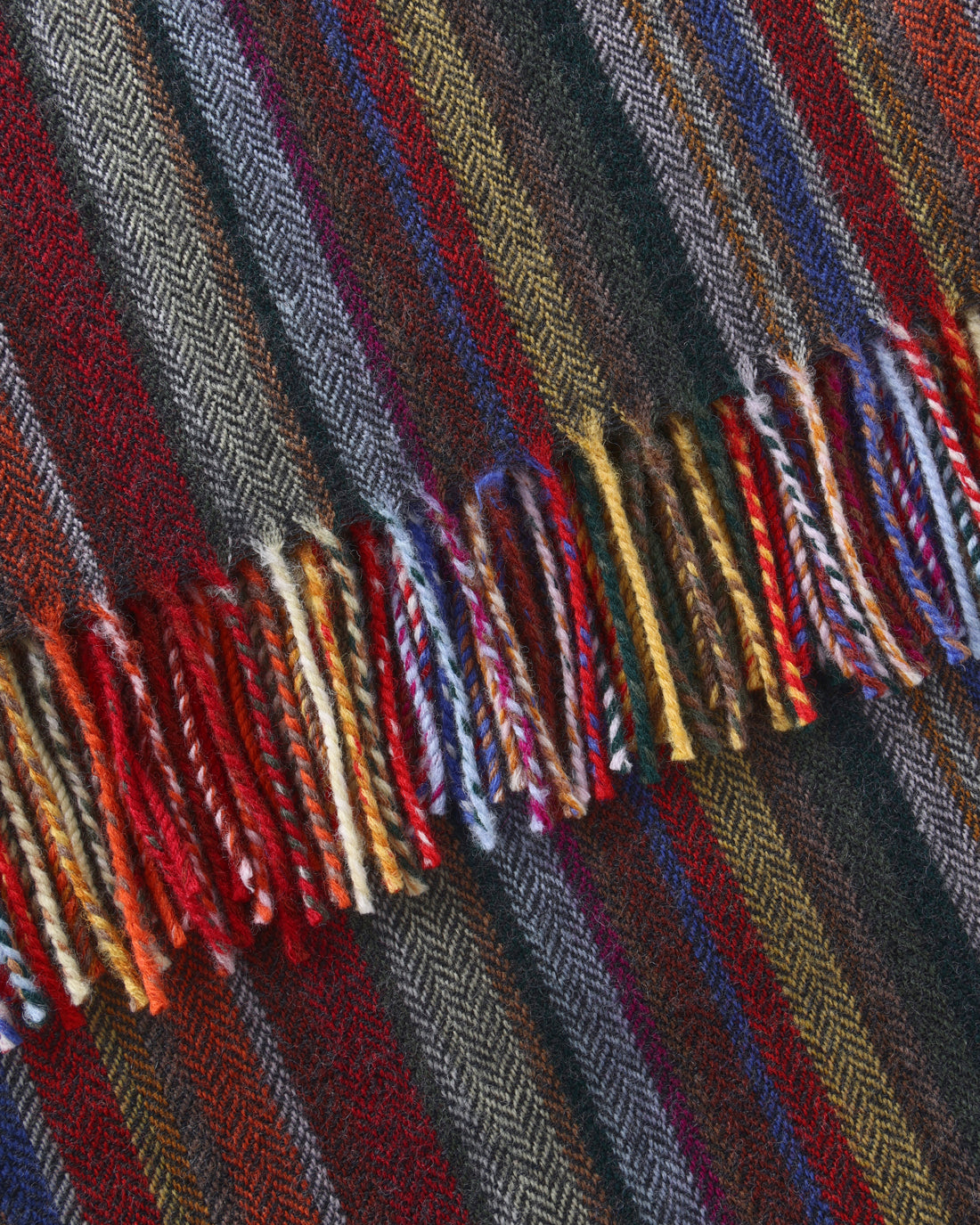 Webschal Merinowolle - Gestreift