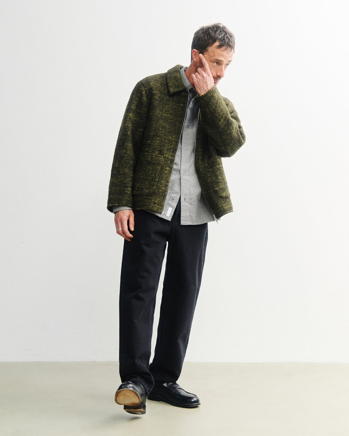 Workwear Jacke Wollmischung - Speckled Green