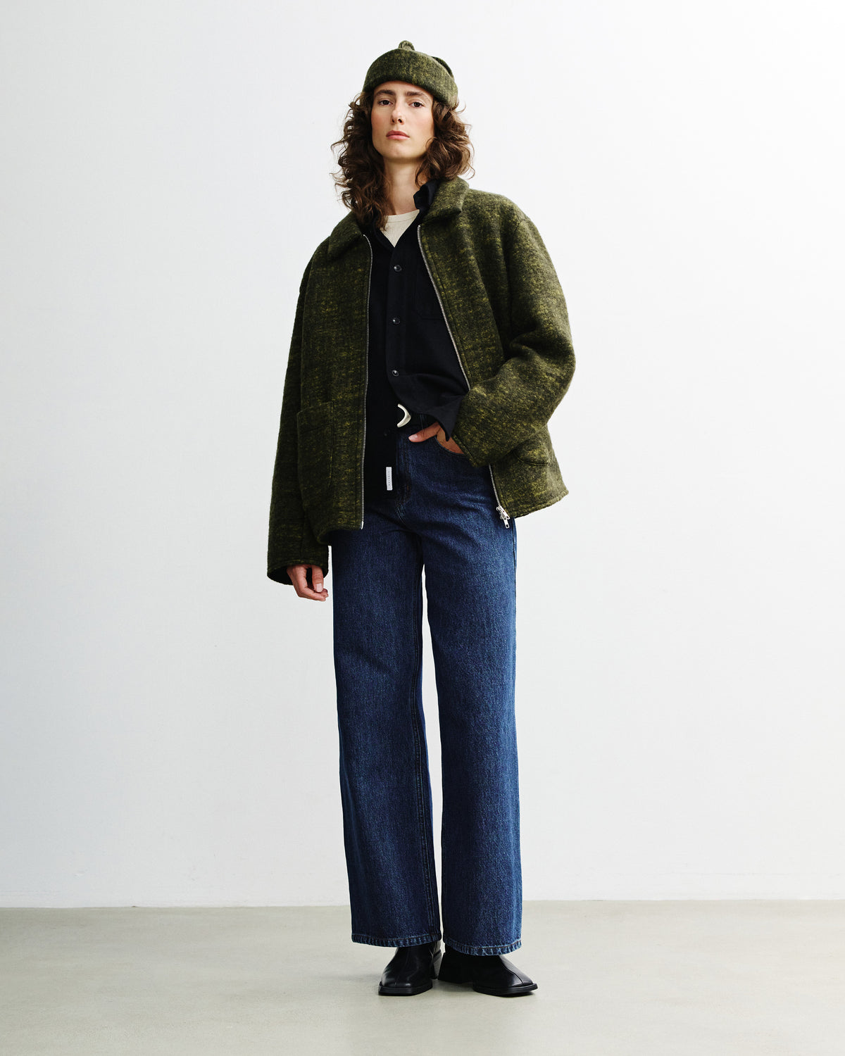 Workwear Jacke Wollmischung - Speckled Green