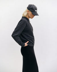 Polo Half Zip Sweatshirt Bio Baumwolle - Schwarz