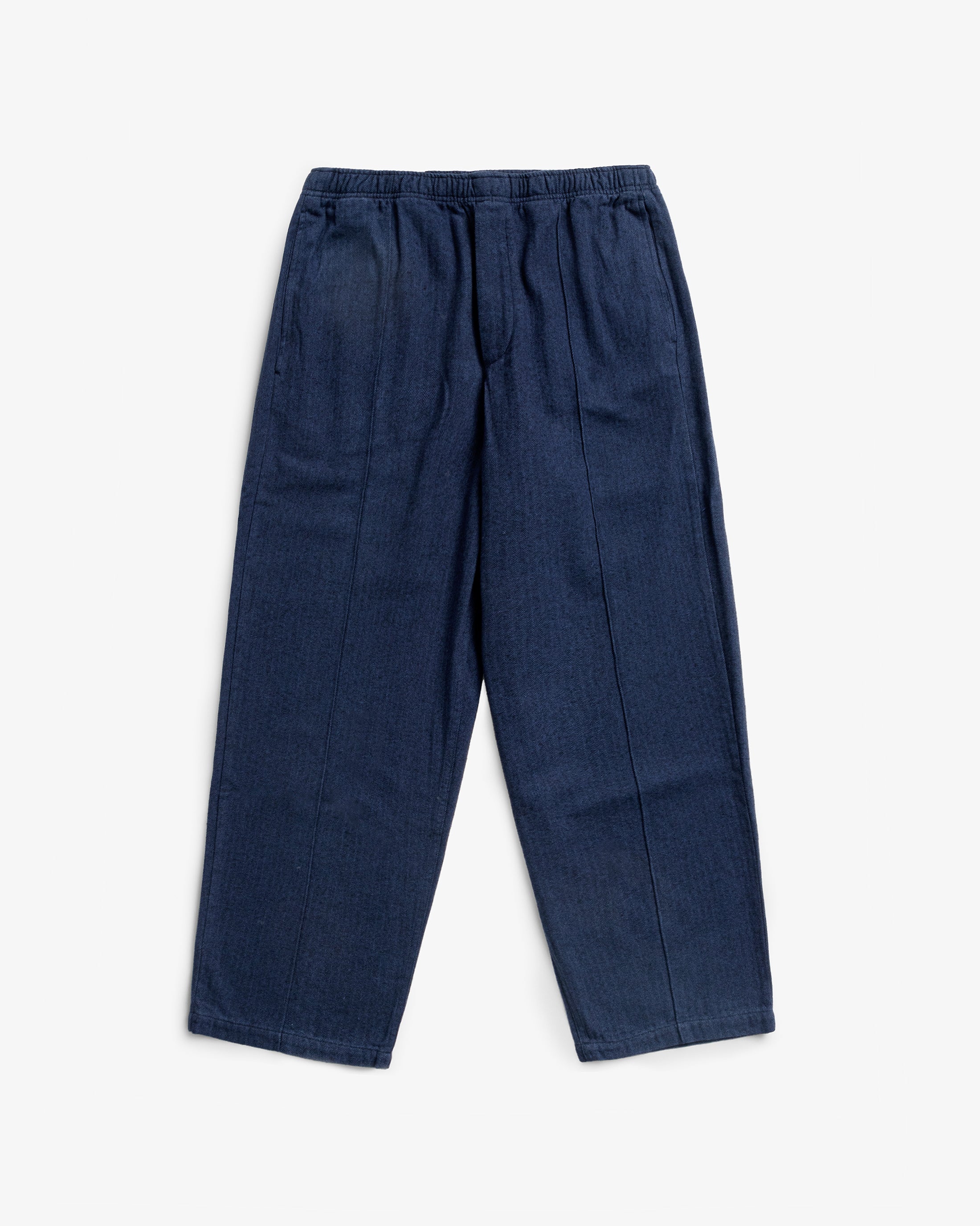 Weite Bundfaltenhose Bio Baumwolle - Blau