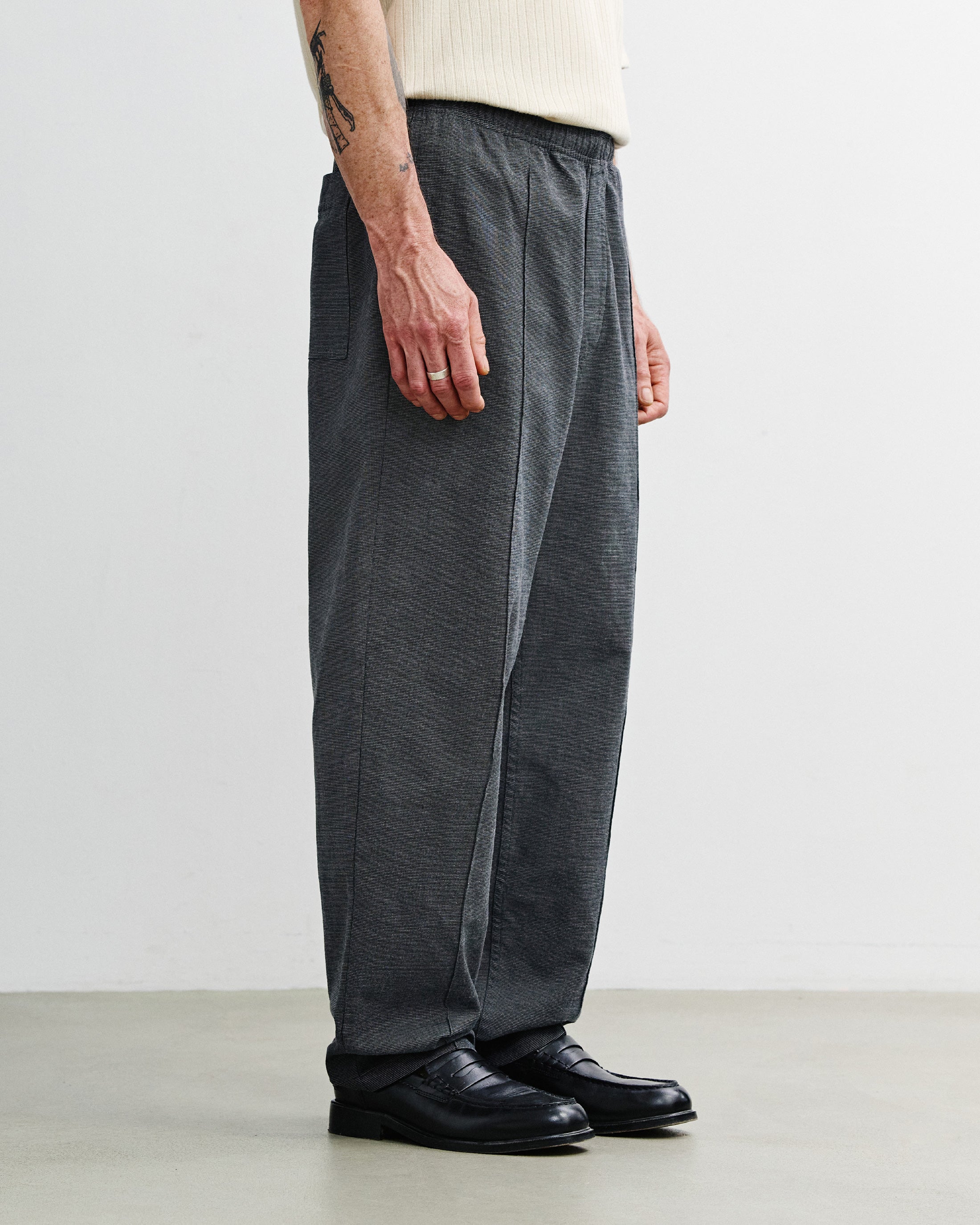 Weite Bundfaltenhose Bio Baumwolle - Grau Melange