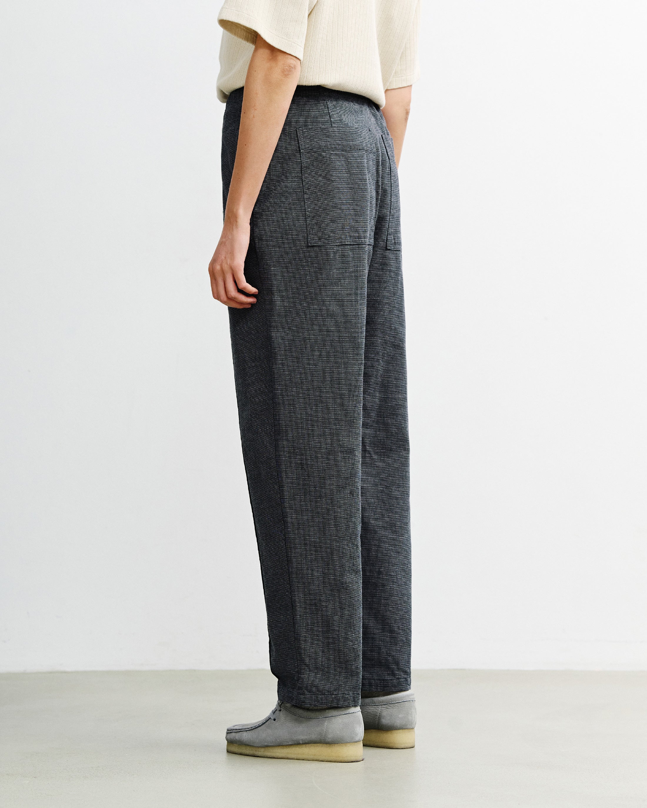 Weite Bundfaltenhose Bio Baumwolle - Grau Melange