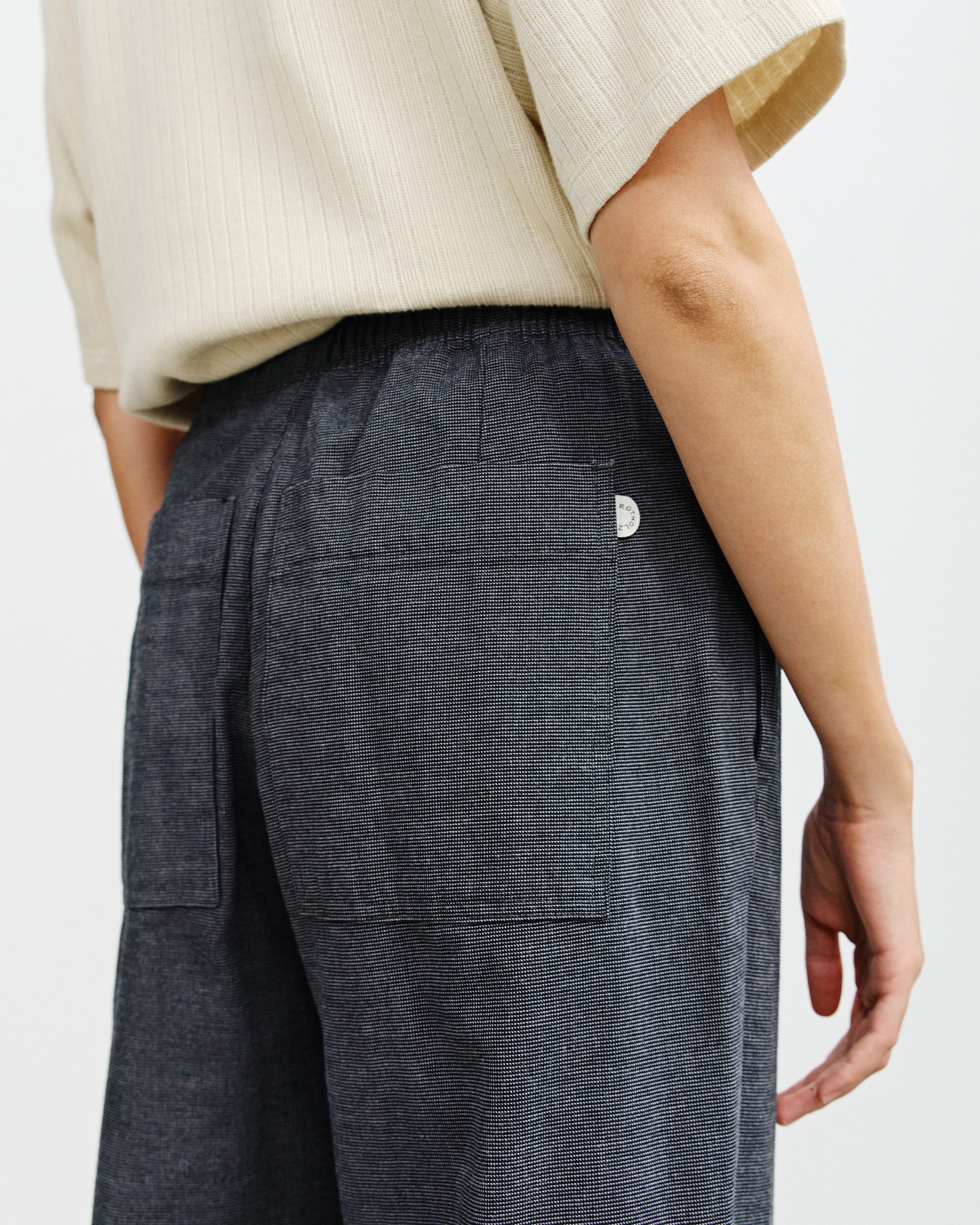 Weite Bundfaltenhose Bio Baumwolle - Grau Melange