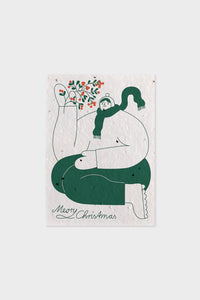 Weihnachtskarte aus Basilikum Samenpapier