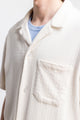 Bowling Hemd aus Bio-Baumwoll-Strick Off-White