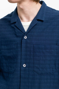 Hemd aus Strukturierter Bio-Baumwolle Blau