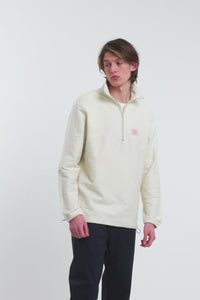 Divided Half Zip Sweatshirt Off-White